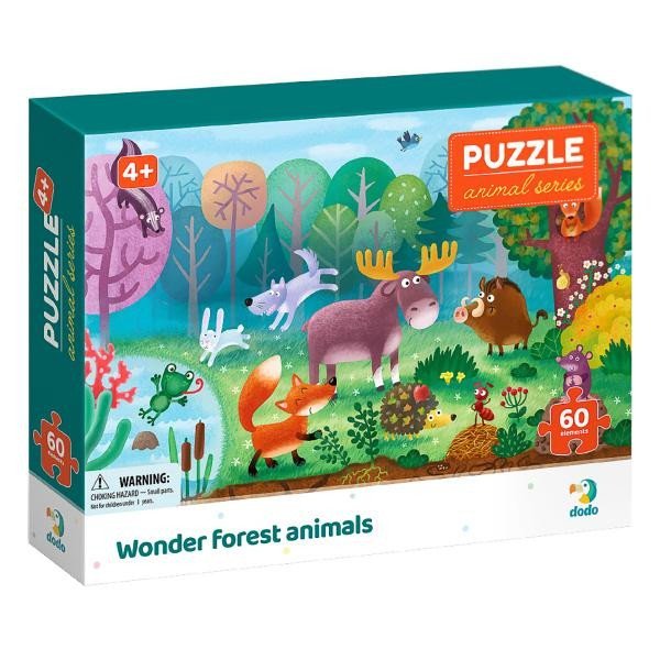 Levně Dodo Puzzle biomy - Zázračná lesní zvířata 60 dílků