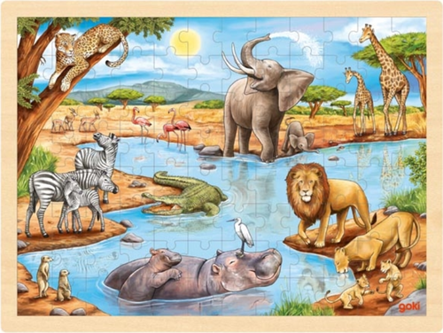 Levně Dřevěné puzzle Africká savana 96 dílků