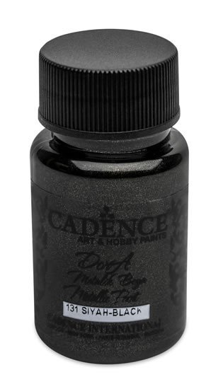 Levně Metalická akrylová barva Cadence Dora Metalic - černá / 50 ml
