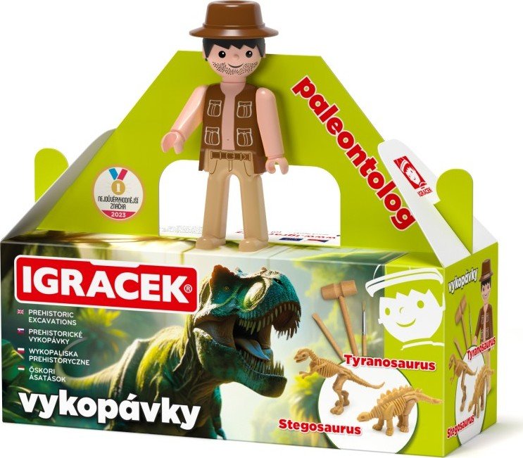 Levně Igráček Paleontolog - figurka s vykopávkami dinosaurů Tyranosaura a Stegosaura - Efko