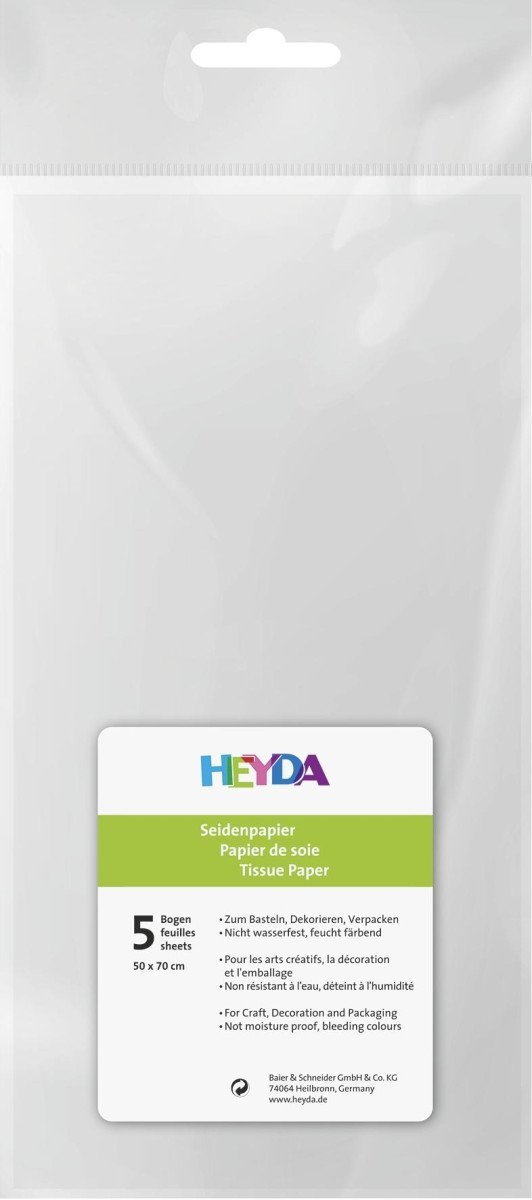 Levně HEYDA Hedvábný papír 50 x 70 cm - bílý 10 ks