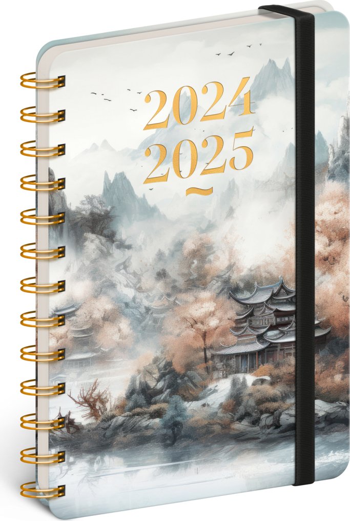 Levně NOTIQUE Spirálový 18měsíční diář Petito – Japonsko 2024/2025, 13 x 18 cm