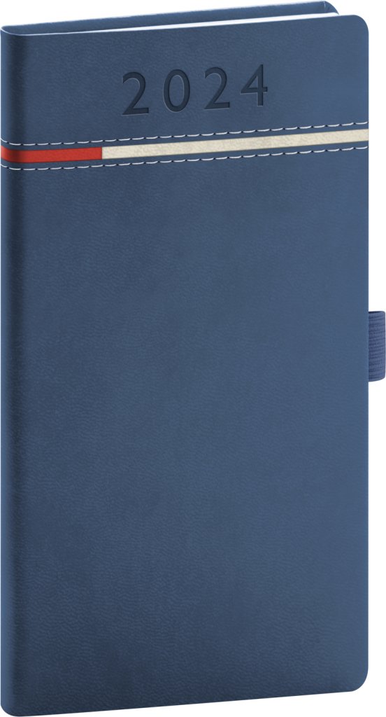 Diář 2024: Tomy - modročervený, kapesní, 9 × 15,5 cm