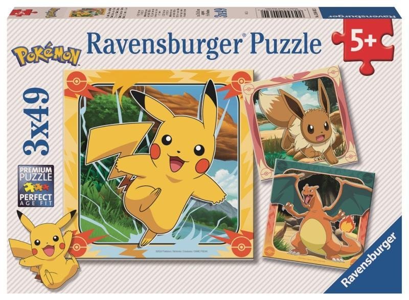 Levně Puzzle Pokémon 3x49 dílků