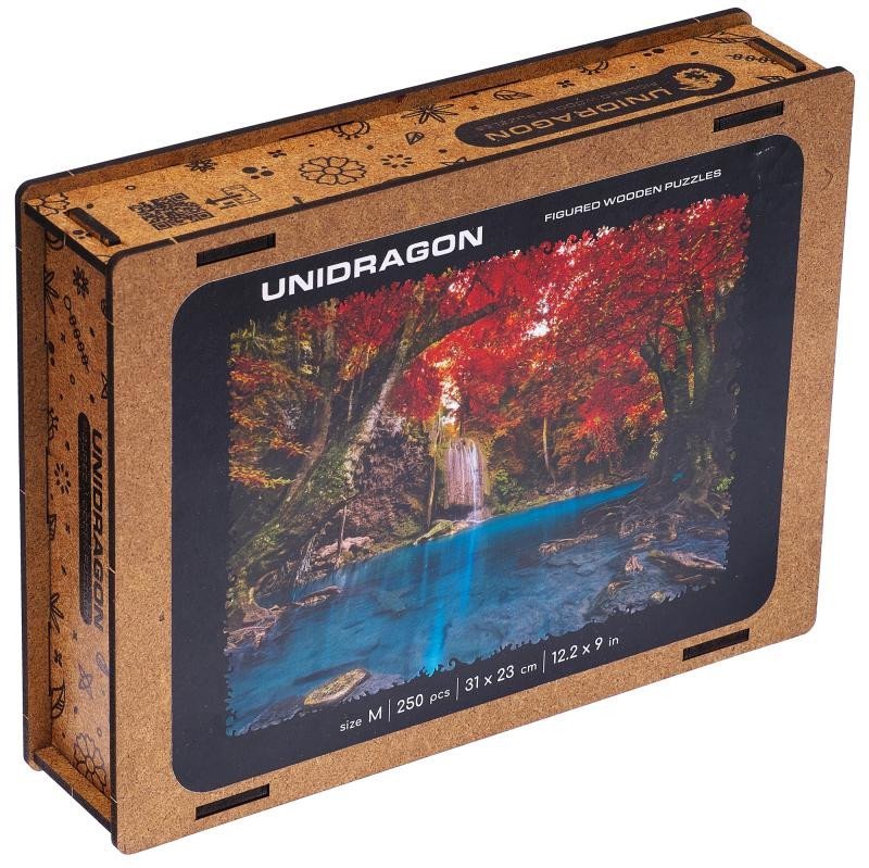Levně Unidragon dřevěné puzzle - Erawan vodopád velikost M