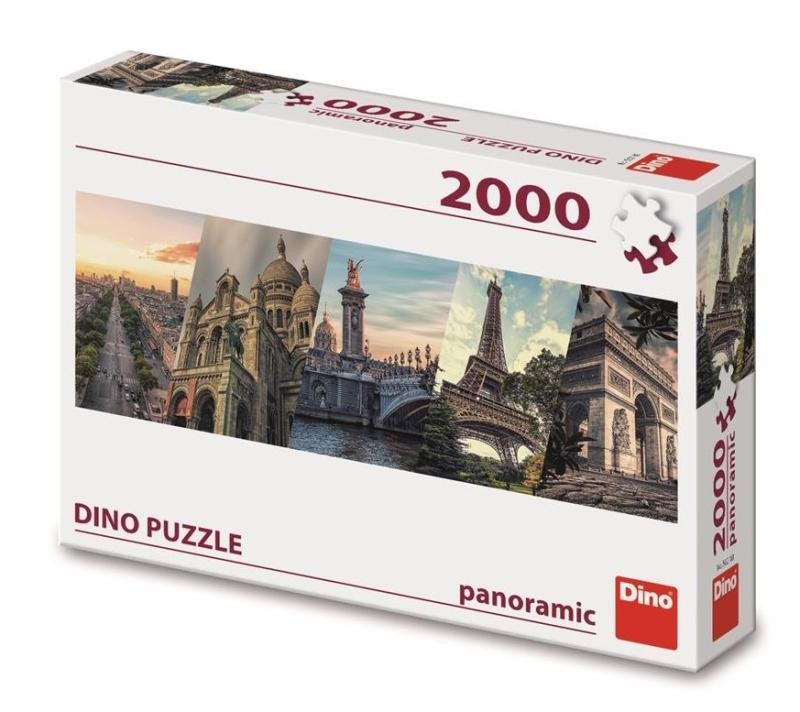 Levně Puzzle Paříž koláž Panoramic 2000 dílků - Dino