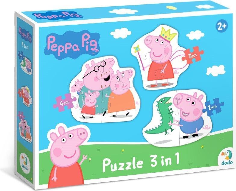 Levně Puzzle Prasátko Peppa: Rodina 3v1 (2,3,4 dílků)