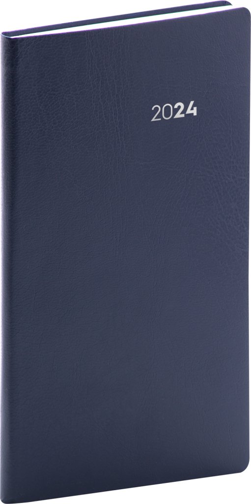 Levně Diář 2024: Balacron - tmavě modrý, kapesní, 9 × 15,5 cm