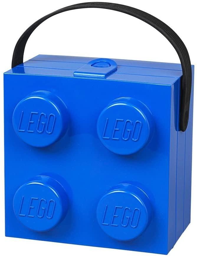 Levně Svačinový box LEGO s rukojetí - modrý
