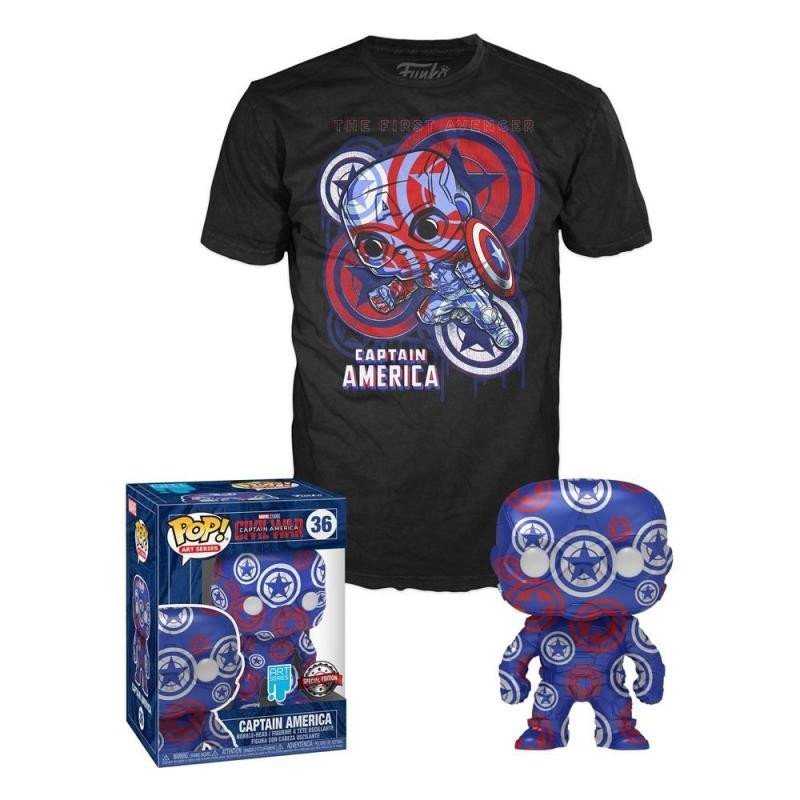 Levně Funko POP &amp; Tee: Marvel Patriotic Age - Captain America (velikost trička XL)