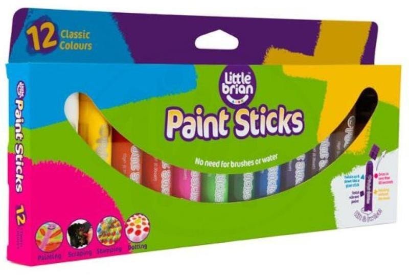 Levně Little Brian Paint Sticks - Základní barvy 12 ks - EPEE