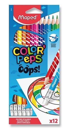 Levně Maped - Bezdřevé pastelky Color´Peps Oops s gumou 12 ks