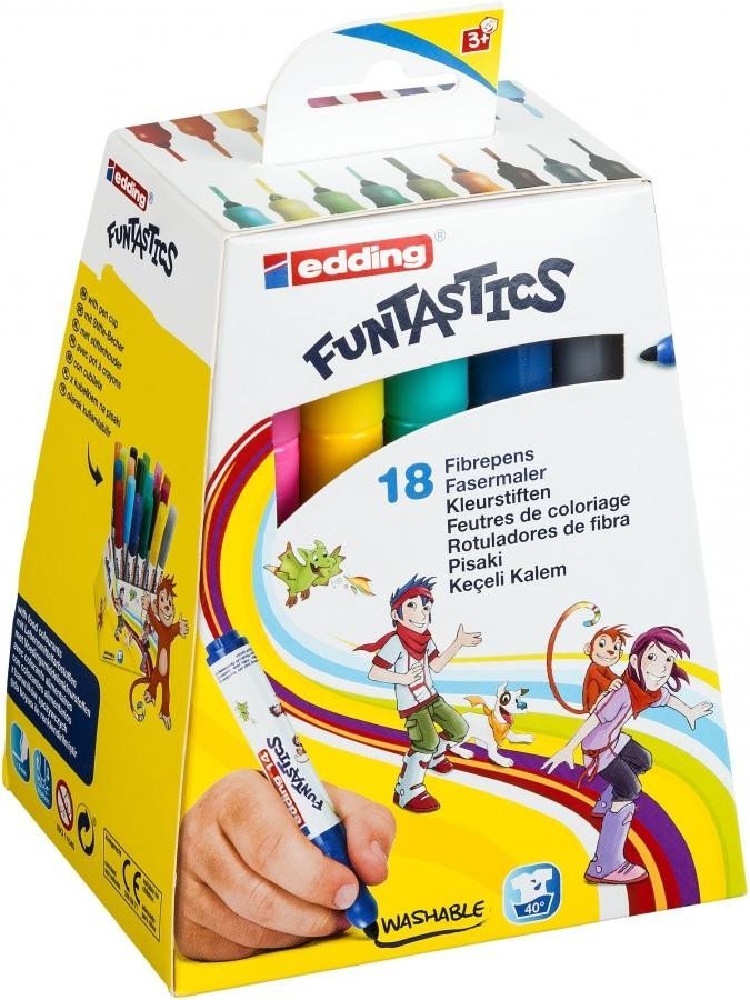 Levně Edding Dětské fixy Funtastics 14, sada 18 barev pro menší děti