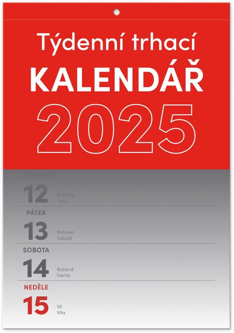 Kalendář 2025 nástěnný: Trhací týdenní A5