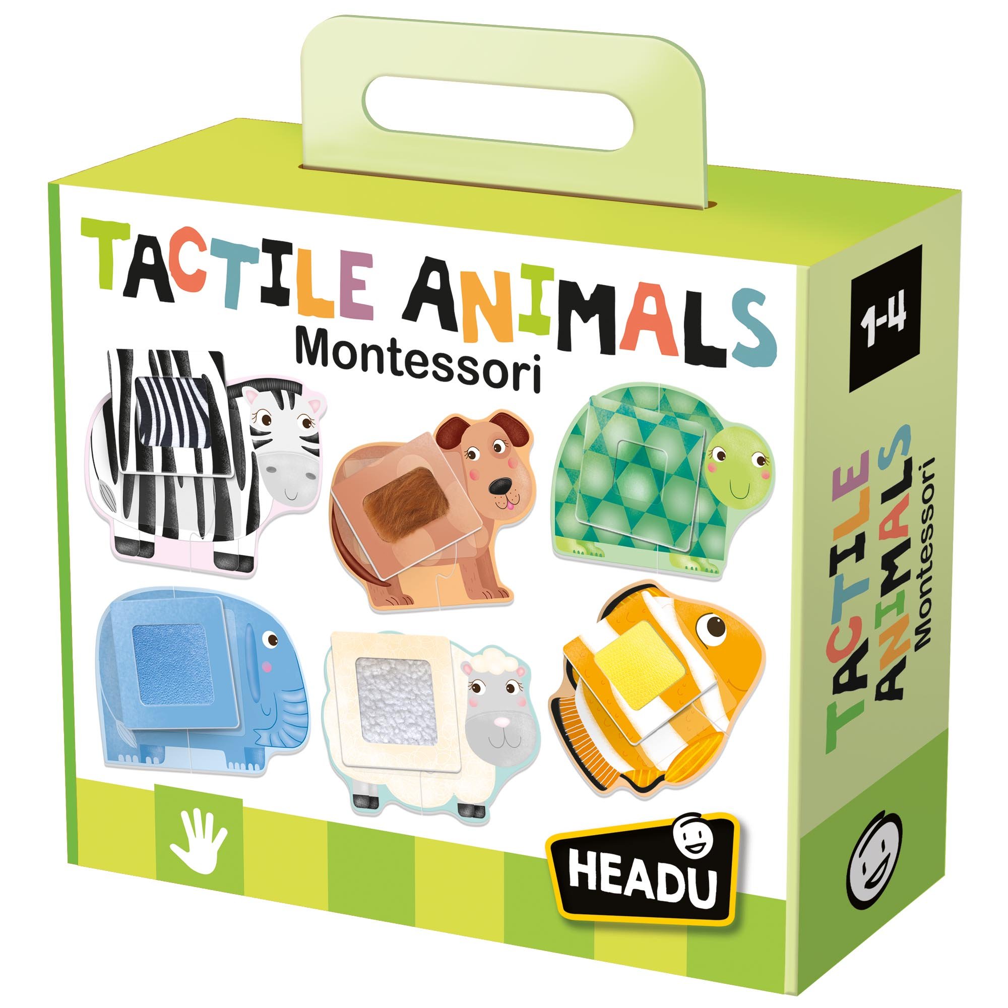 Levně Headu: Montessori Dotykové puzzle - Zvířátka