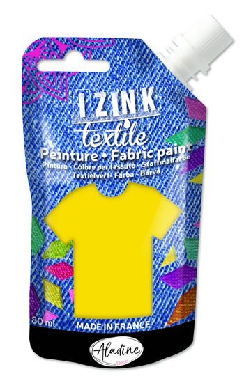 Levně Textilní barva IZINK Textile - žlutá, 80 ml