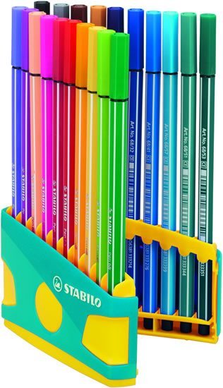 Levně Fixy STABILO Pen 68 sada 20 ks ColorParade/Tyrkysové pouzdro