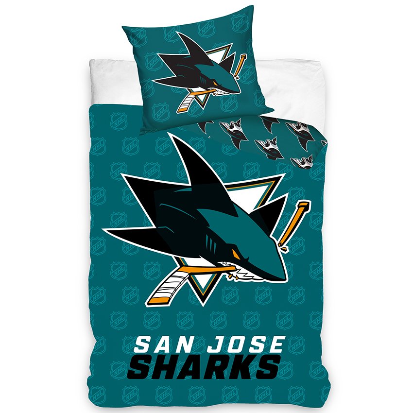 Levně Hokejové povlečení NHL San Jose Sharks Shields Velikost: 135x200 + 80x80 cm