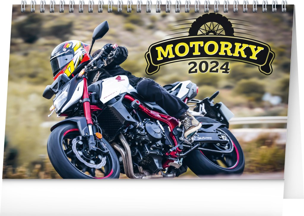 Kalendář 2024 stolní: Motorky, 23,1 × 14,5 cm