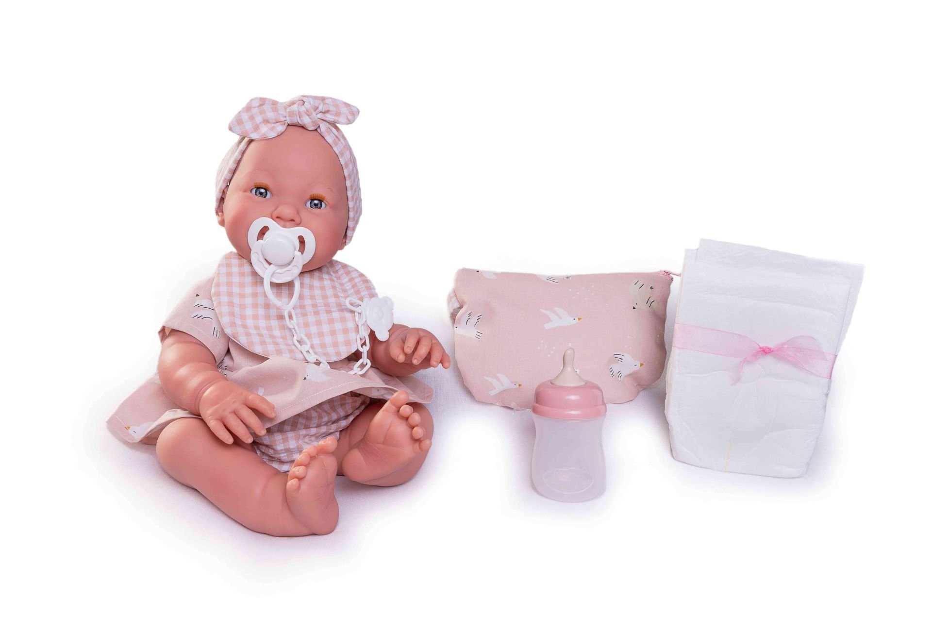Levně Antonio Juan 50393 MIA - mrkací a čůrající realistická panenka miminko s celovinylovým tělem - 42 cm