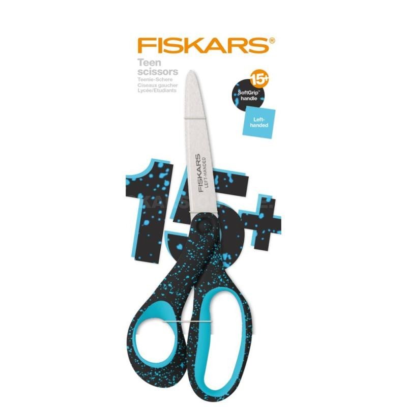 Levně Fiskars Nůžky pro teenagery 20 cm pro leváky, kropenatá modrá