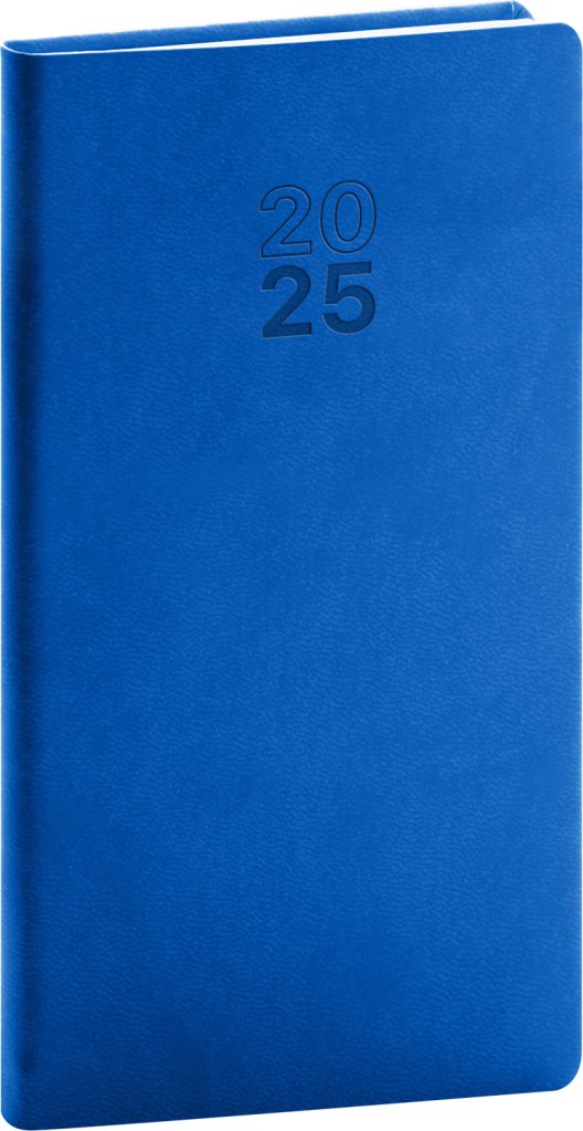 Diář 2025: Aprint - modrý, kapesní, 9 × 15,5 cm