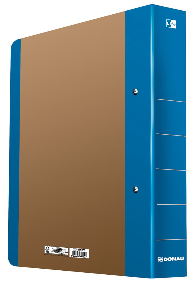 DONAU 2kroužkový pořadač LIFE, A4/50 mm, karton, neonově modrý