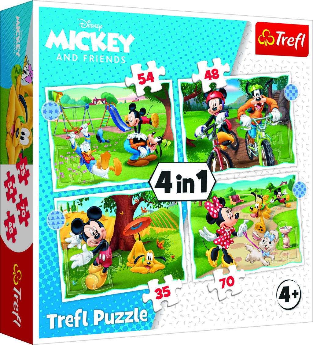 Levně Trefl Puzzle Mickey Mouse: Krásný den 4v1 (35,48,54,70 dílků) - Trefl
