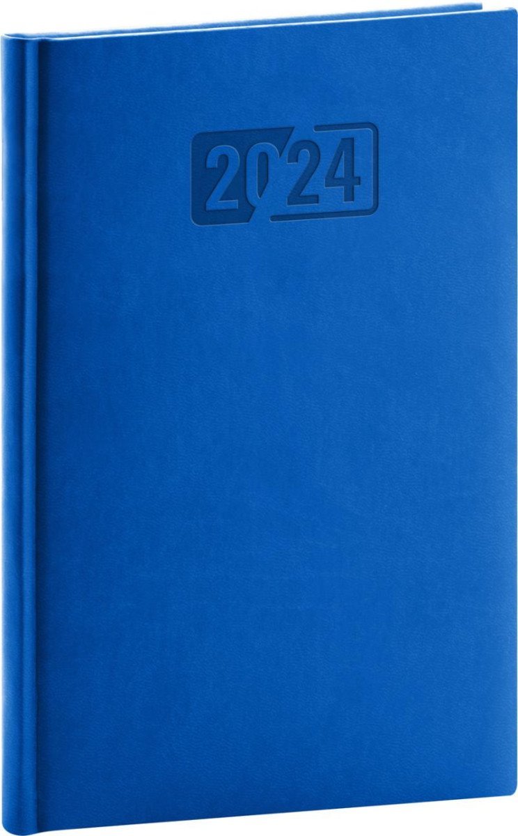 Levně Diář 2024: Aprint - modrý, týdenní, 15 × 21 cm