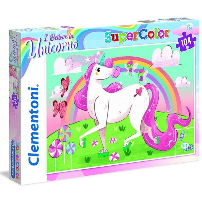 Levně Clementoni Puzzle Supercolor Jednorožec / 104 dílků