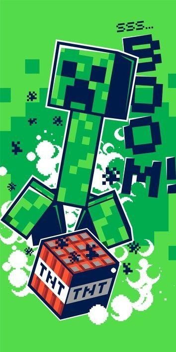 Levně Bavlněná osuška Minecraft Boom 70 x 140 cm