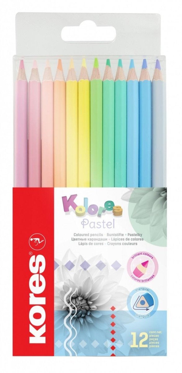 Levně Kores Kolores Pastel trojhranné pastelky 12 barev