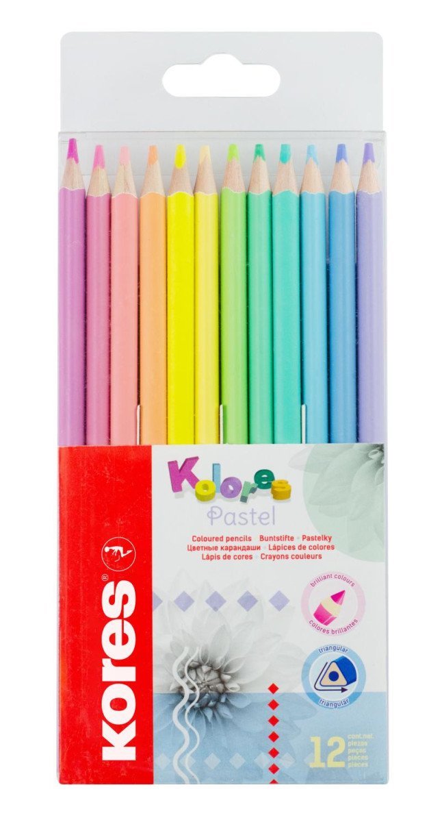 Levně Kores Kolores Pastel trojhranné pastelky 12 barev