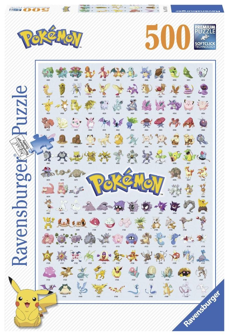 Ravensburger Puzzle - Prvních 151 Pokémonů 500 dílků