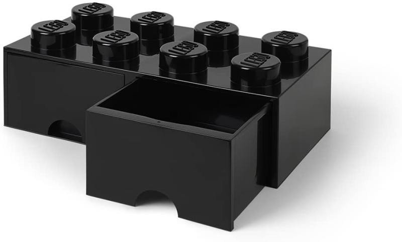 Levně Úložný box LEGO s šuplíky 8 - černý