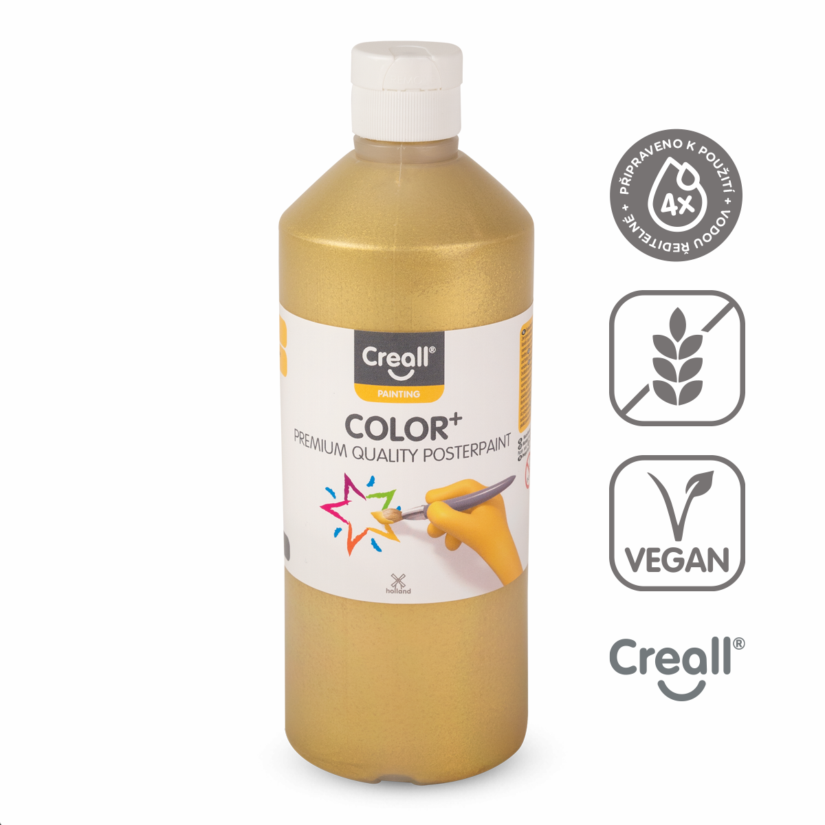 Creall temperová barva CREALLCOLOR, 500 ml, zlatá