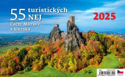 Levně Kalendář stolní 2025 - 55 turistických nej Čech, Moravy a Slezska
