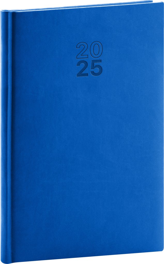 Levně Diář 2025: Aprint - modrý, týdenní, 15 × 21 cm