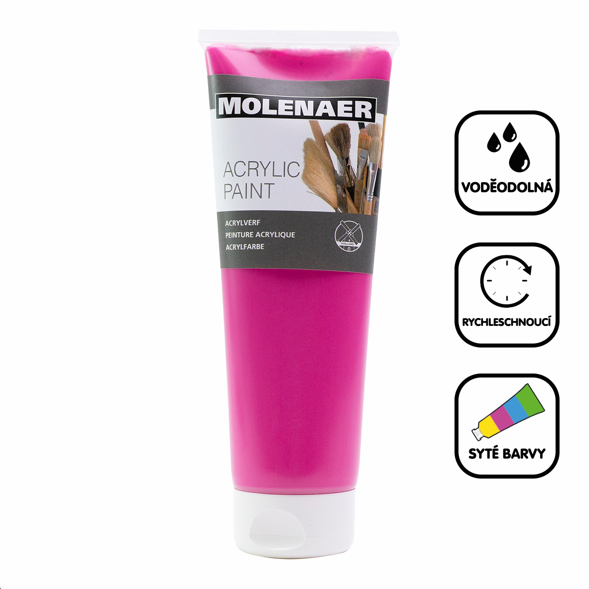 Levně Molenaer akrylová barva Molenaer, 250 ml, magenta