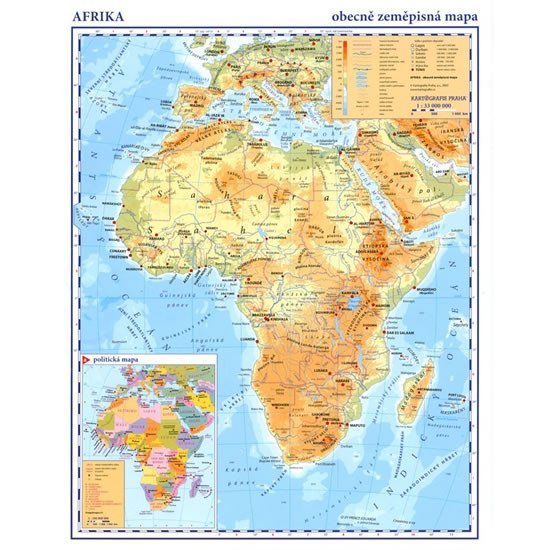 Levně Afrika - příruční obecně zeměpisná mapa A3/1:33 mil.