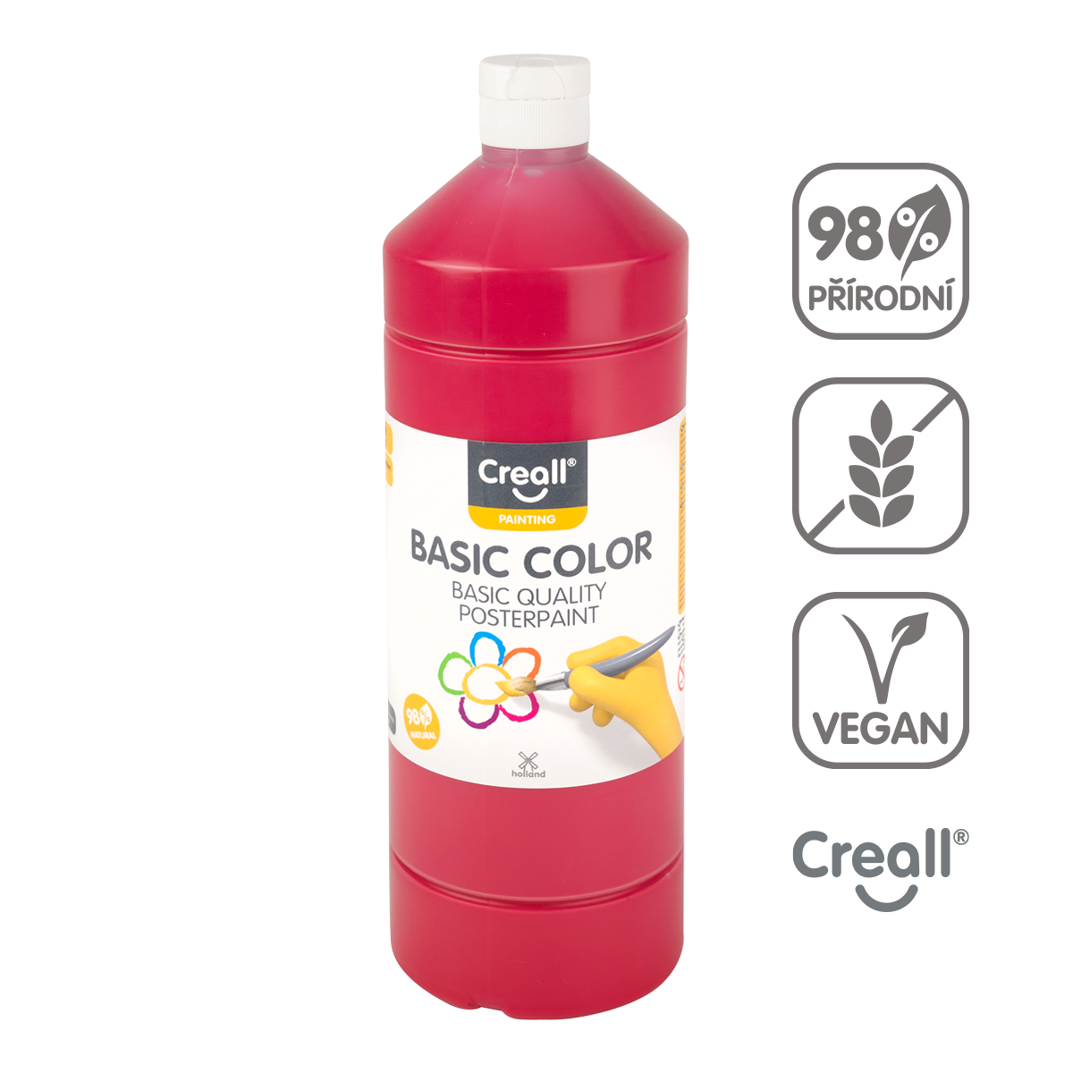 Creall temperová barva, 500 ml, tmavě červená