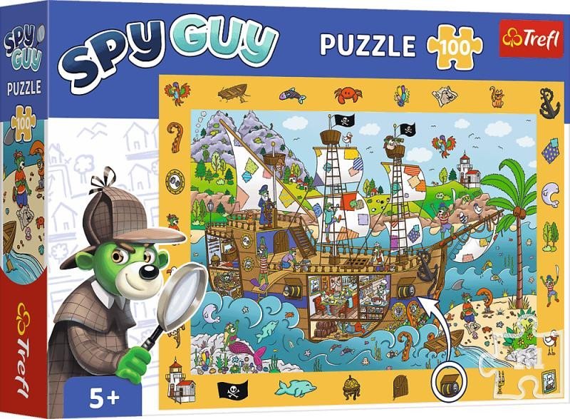 Levně Puzzle s hledáním obrázků Spy Guy: Pirátská loď/100 dílků