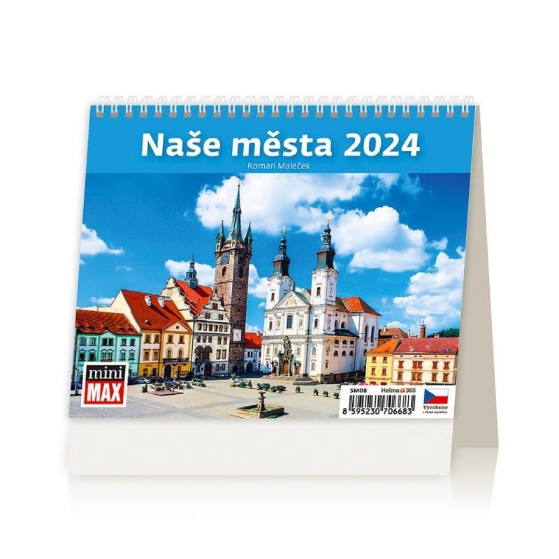 Kalendář stolní 2024 - MiniMax Naše města - Roman Máleček