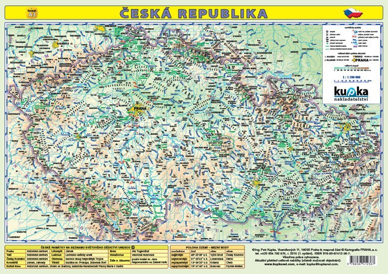 Levně Česká republika - mapa A3 lamino - Petr Kupka