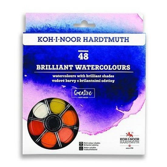 Levně Koh-i-noor vodové barvy/vodovky BRIILIANT kulaté 48 barev