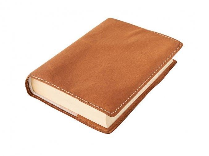 Levně Kožený obal na knihu KLASIK XL 25,5 x 39,8 cm - kůže ořechová