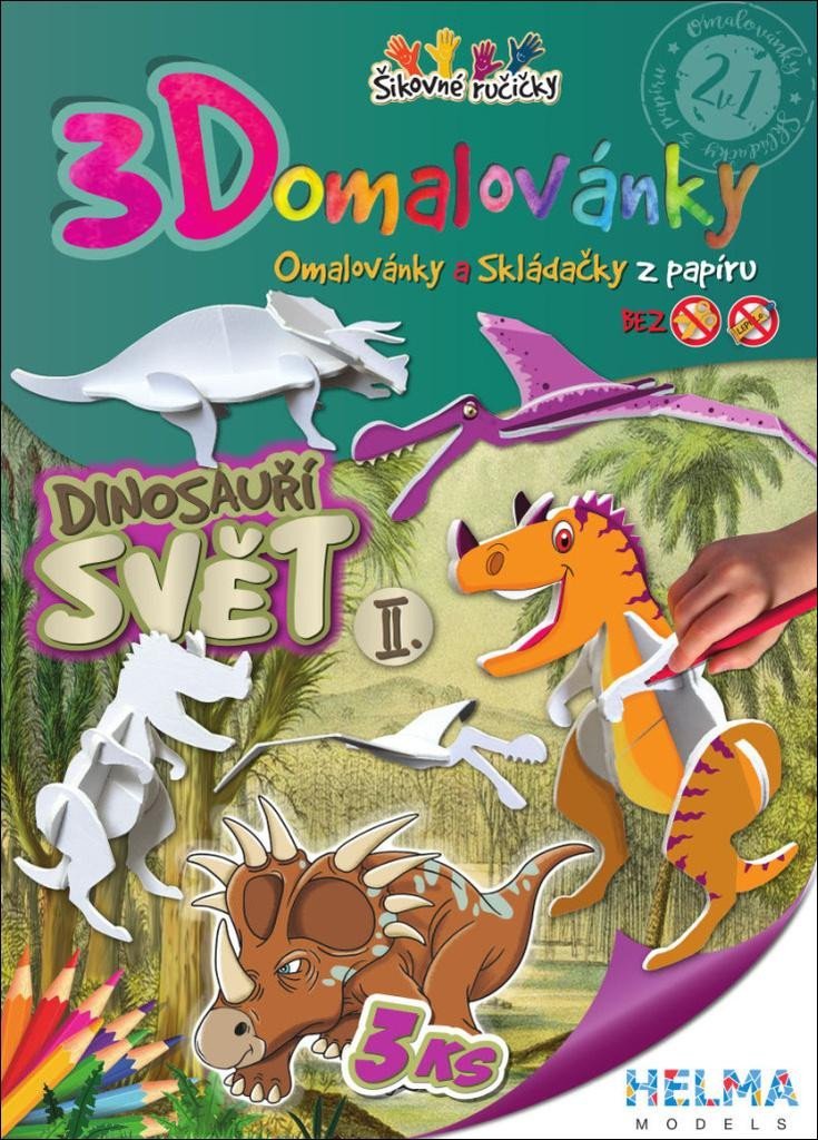 Levně 3D omalovánky Dinosauří svět II.