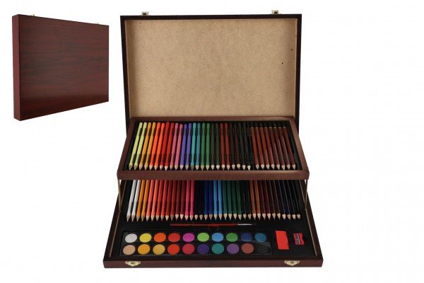 Levně Sada na malování - Art box kreativní sada 91ks v dřevěném kufříku ve fólii 38,5x29,5x5cm