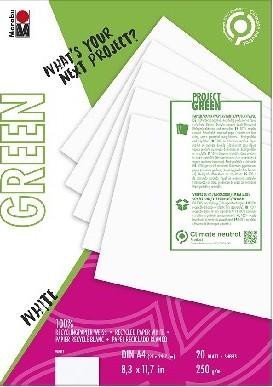 Levně Marabu Green Sada papírů A4 White recykl