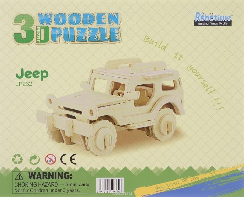 Levně Dřevěné 3D puzzle - Jeep